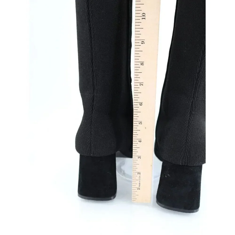 Gentle Souls by Kenneth Cole Dionne Black Suede Knee High Boots Block Heel 9.5